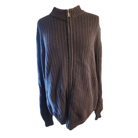 Fynch-Hatton Full Zip Cardigan Sweater Mens XXL Navy Preppy Academia Fisherman - Picture 1 of 8